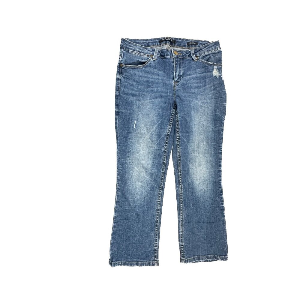 Max Jeans‎ Baby Boot Distressed Women's size 6 Dark Wash BLue Denim Jeans